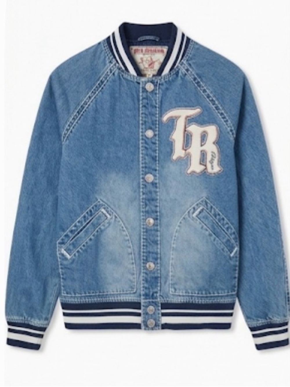 Women’s True Religion Denim Bomber Jacket - Light Blue